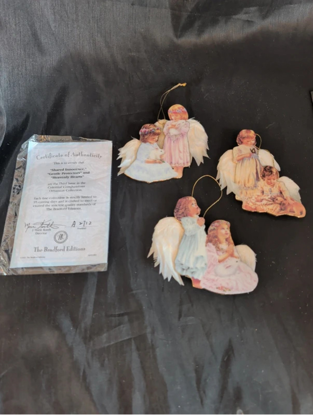 Set of 3 Bradford ed. Celestial companion angel ornaments